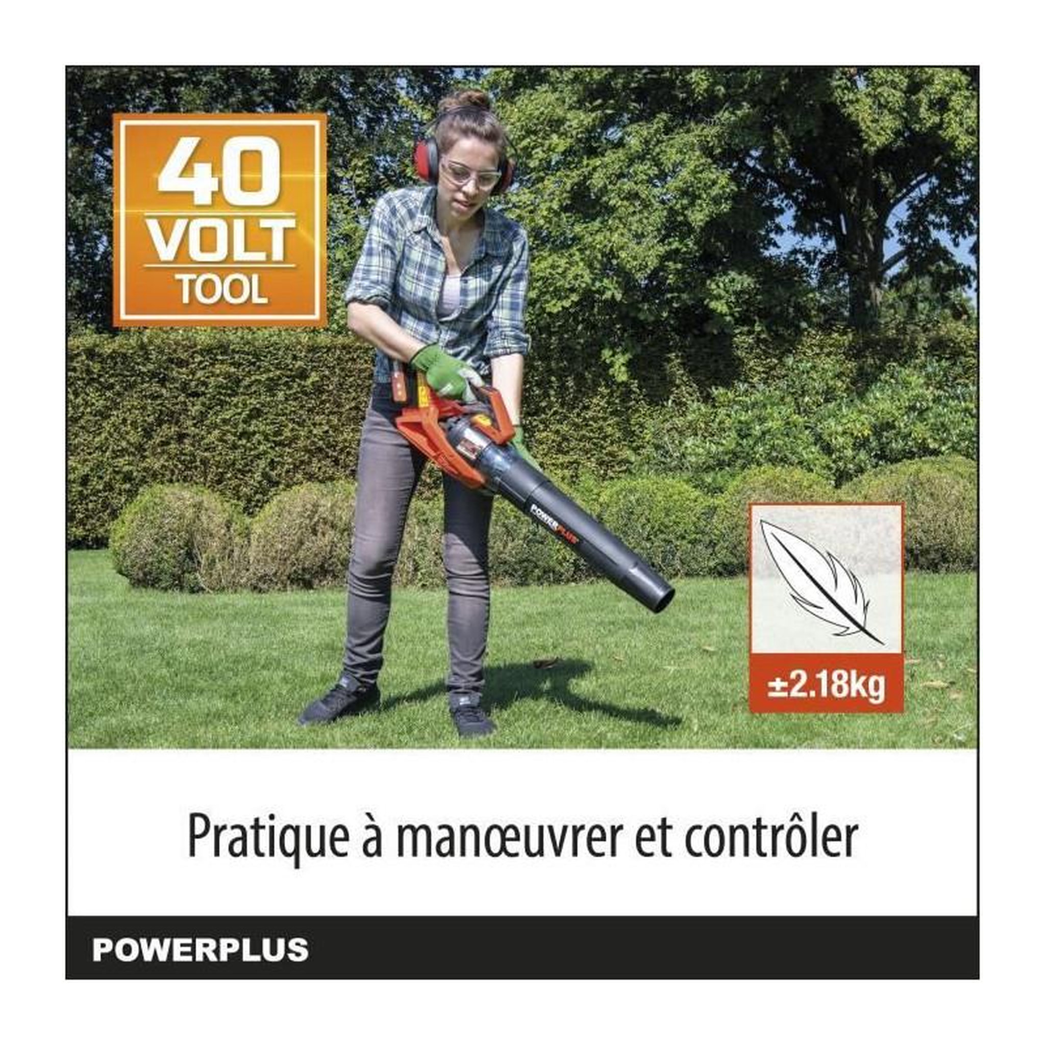 Voir la diapositive 6 : DUAL POWER Souffleur de Feuilles a batterie 40V Dual Power POWDPG7526 - moteur brushless - Livré sans batterie ni chargeur