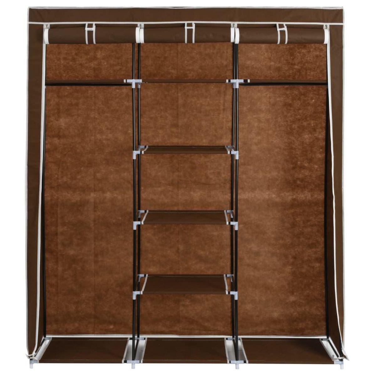 VIDAXL Armoire avec compartiments et barres Marron 150x45x175 cm Tissu