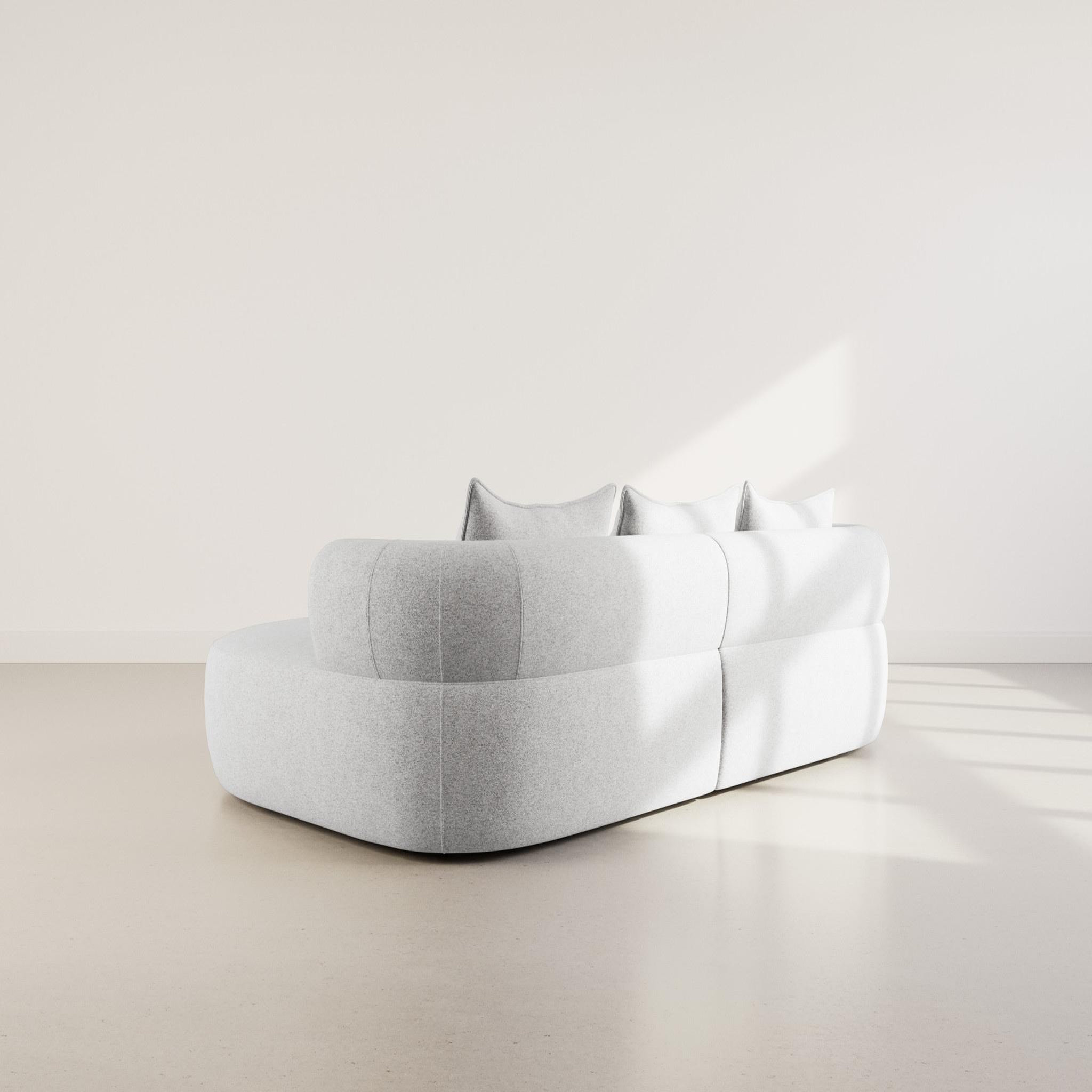 Voir la diapositive 5 : BEST MOBILIER Angela - canapé d'angle droit 4 places en velours texturé