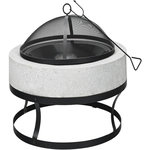 Habitat et Jardin Brasero barbecue en pierre  Torro  - 70 x 70 x 49 cm - Blanc