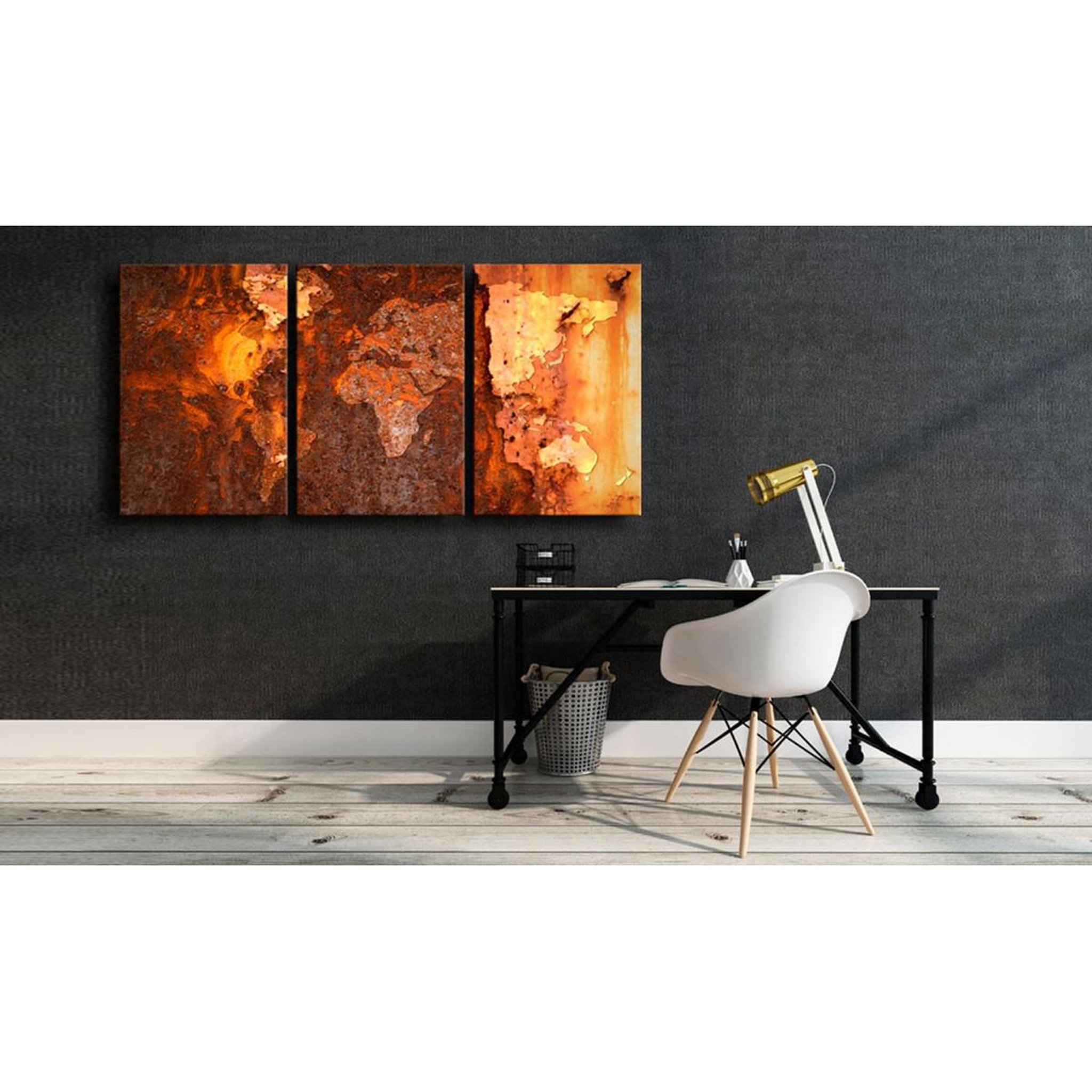 Voir la diapositive 2 : Paris Prix Tableau imprimé  world map : old rust
