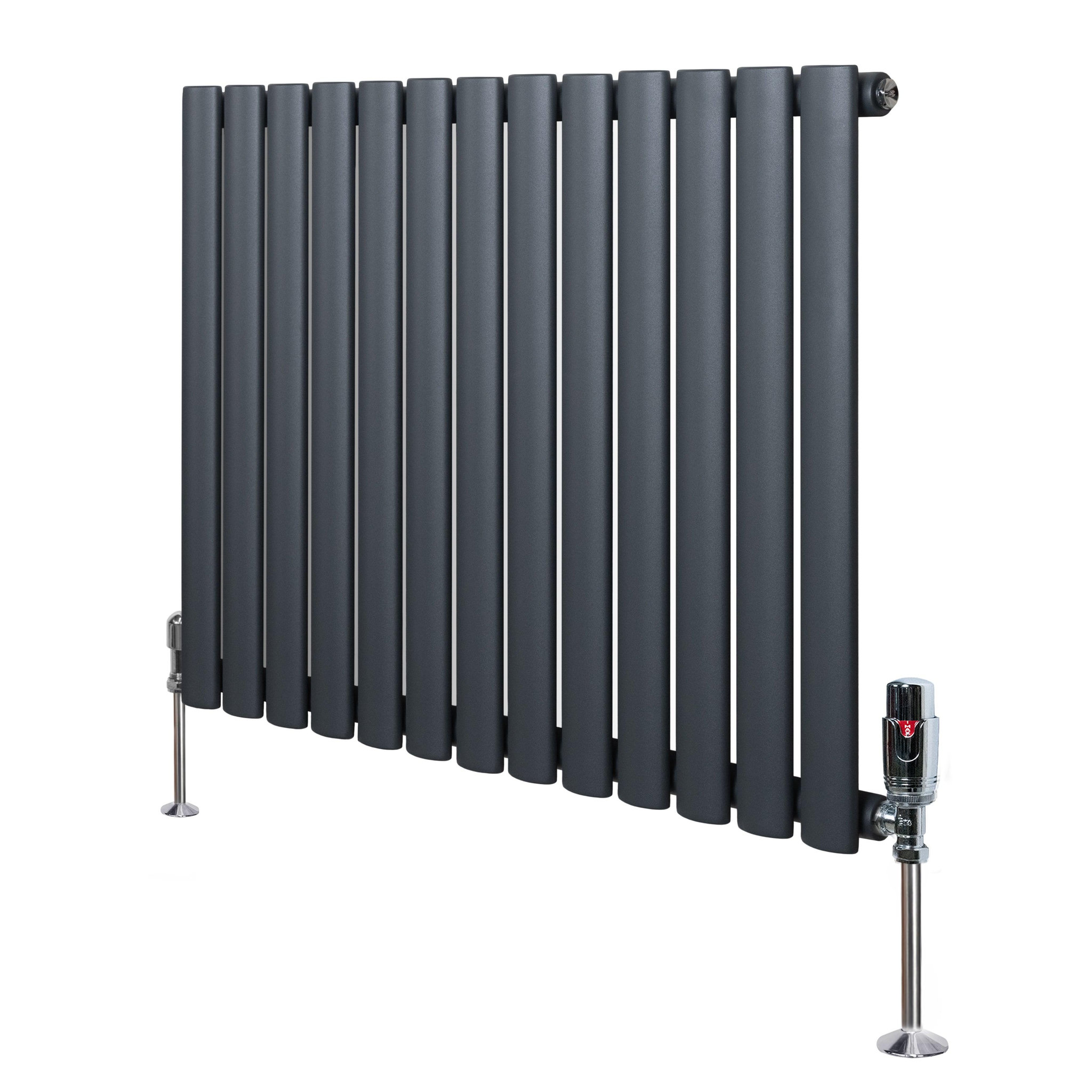 Voir la diapositive 1 : MONSTERSHOP Radiateur à colonnes ovales & vannes, 1 panneau - 600 x 780 mm