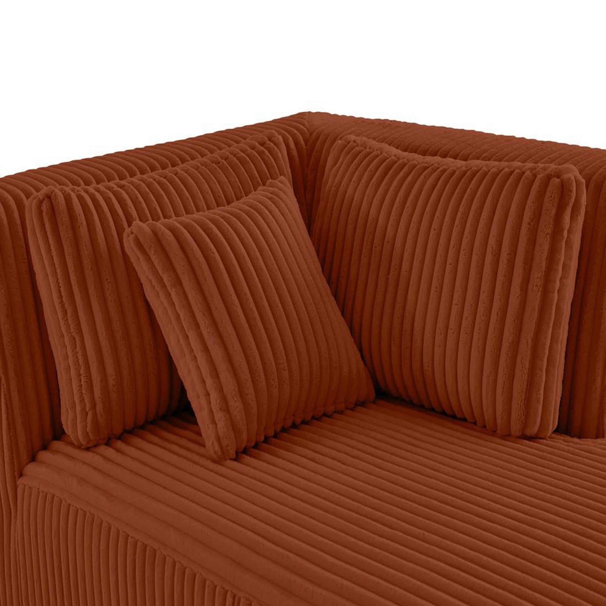 Voir la diapositive 5 : LISA DESIGN Victoire - module d'assise méridienne droit en velours côtelé grosses côtes