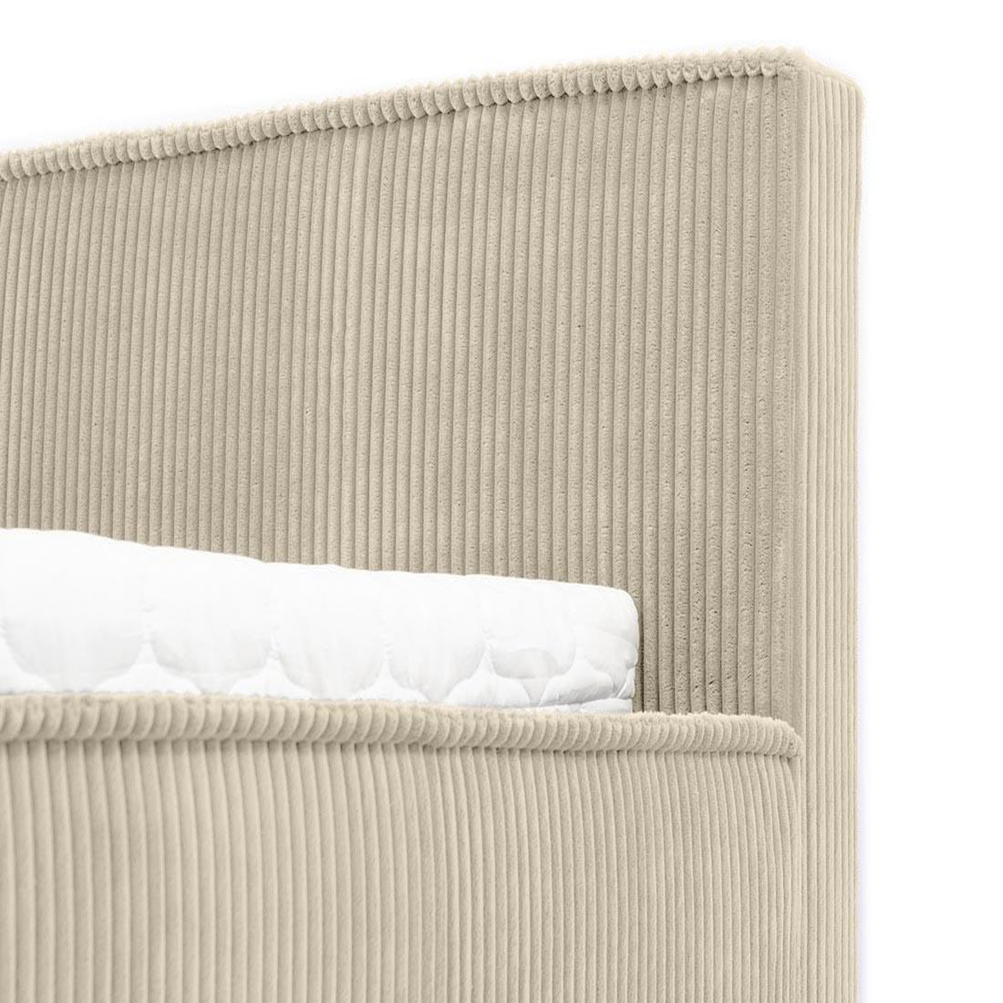 Voir la diapositive 6 : BEST MOBILIER Swan - lit coffre - 180x200 cm - sommier inclus - en velours côtelé grosses côtes
