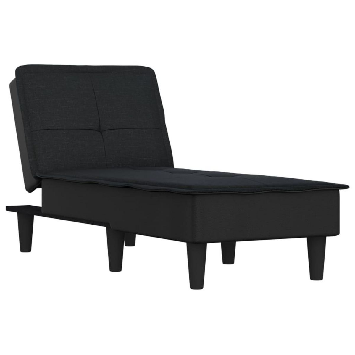 VIDAXL Chaise longue noir tissu