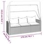 Voir la diapositive 6 : VIDAXL Canape de jardin 3 places avec toit et repose-pieds Gris