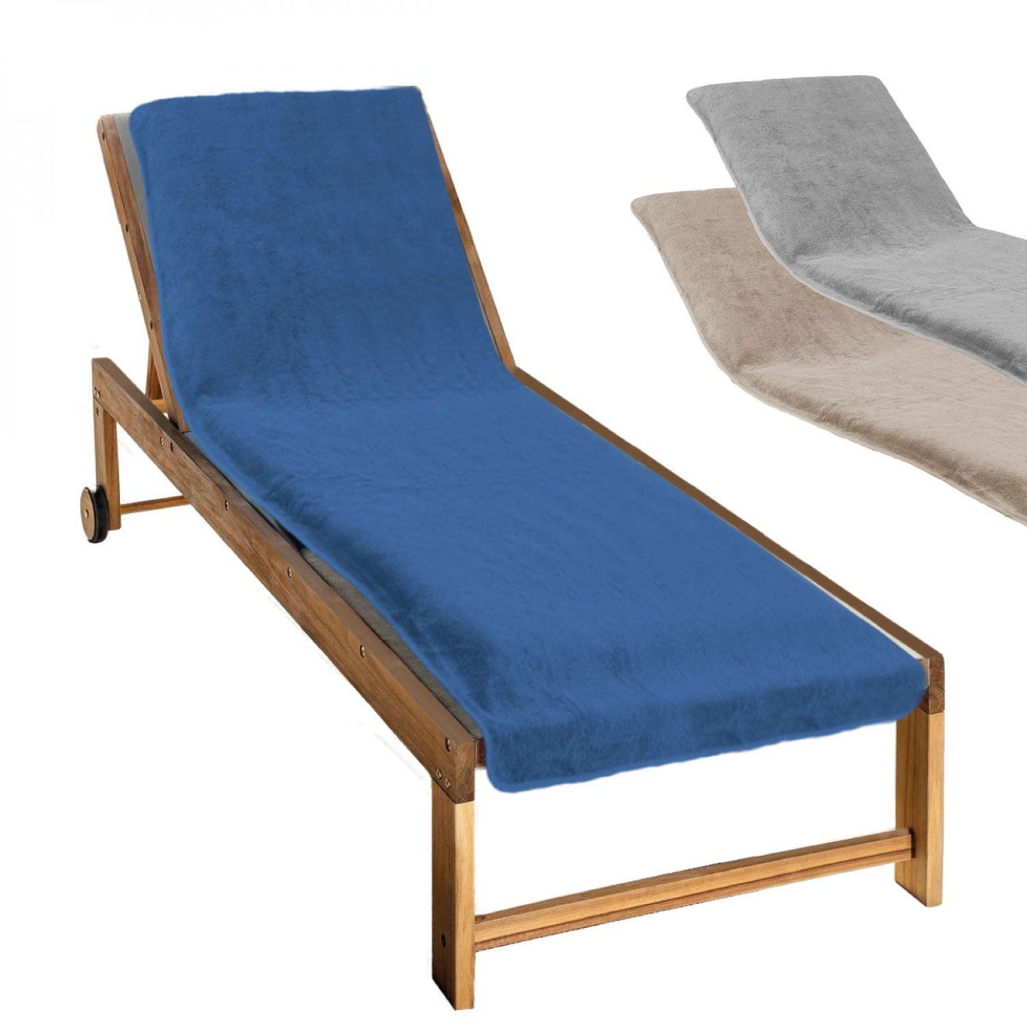VIVEZEN Serviette de plage à rabat pour transat de bain, 100 % coton - 75 x 200 cm