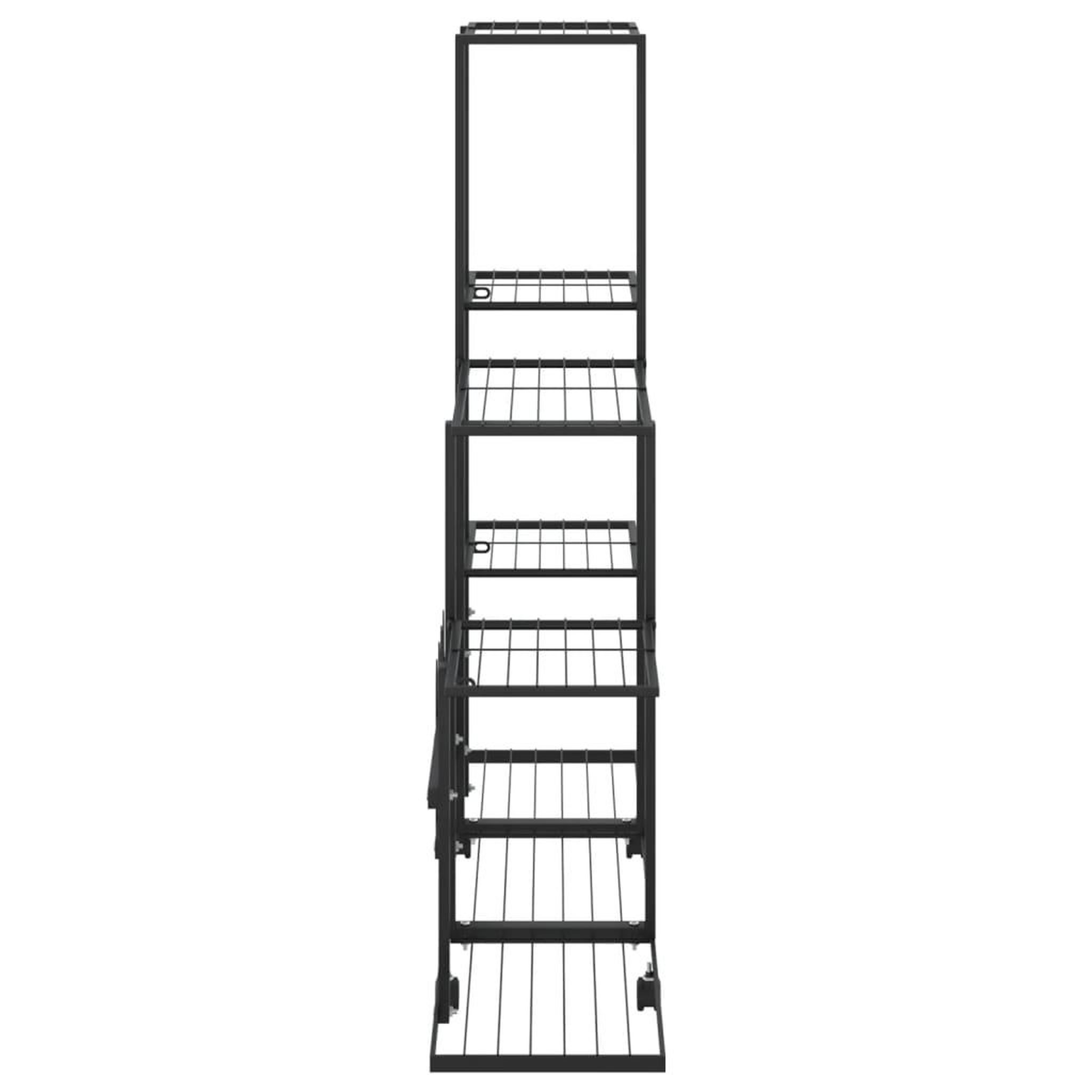 Voir la diapositive 4 : VIDAXL Support pour plantes sur roues 94,5x25x92,5 cm Noir Metal