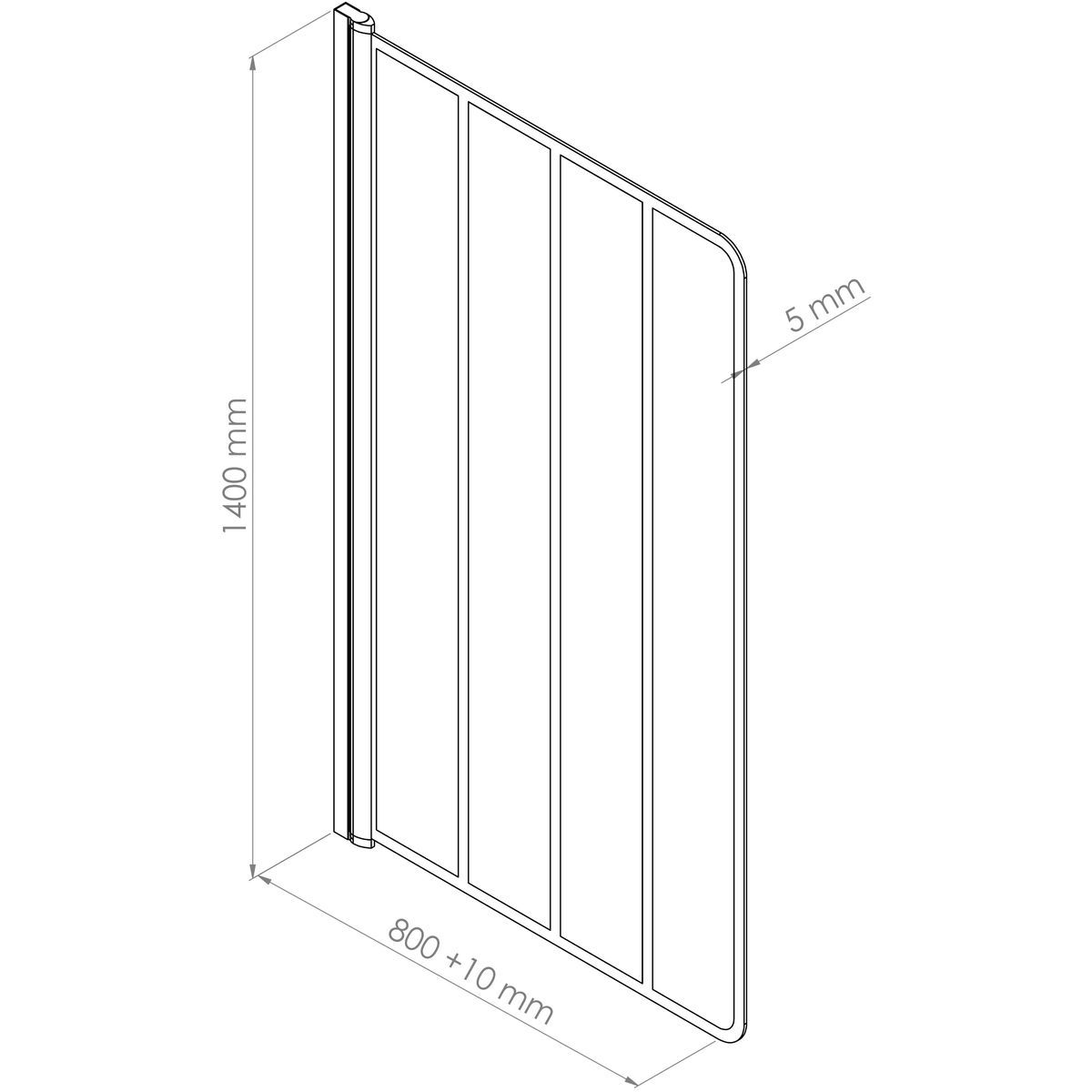 ONDEE VERIA Pare-baignoire 80x140cm