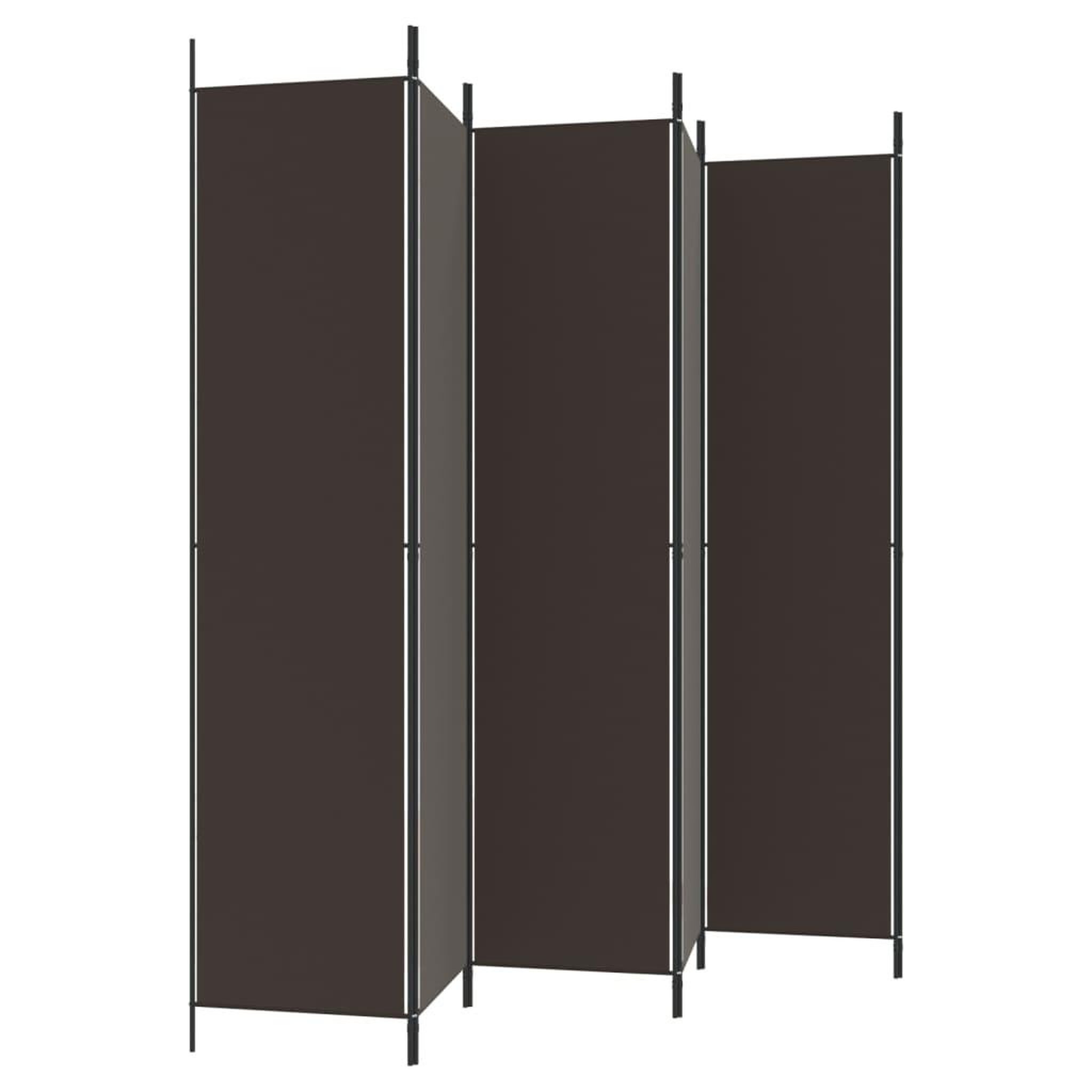 Voir la diapositive 5 : VIDAXL Cloison de separation 6 panneaux Marron 300x220 cm Tissu