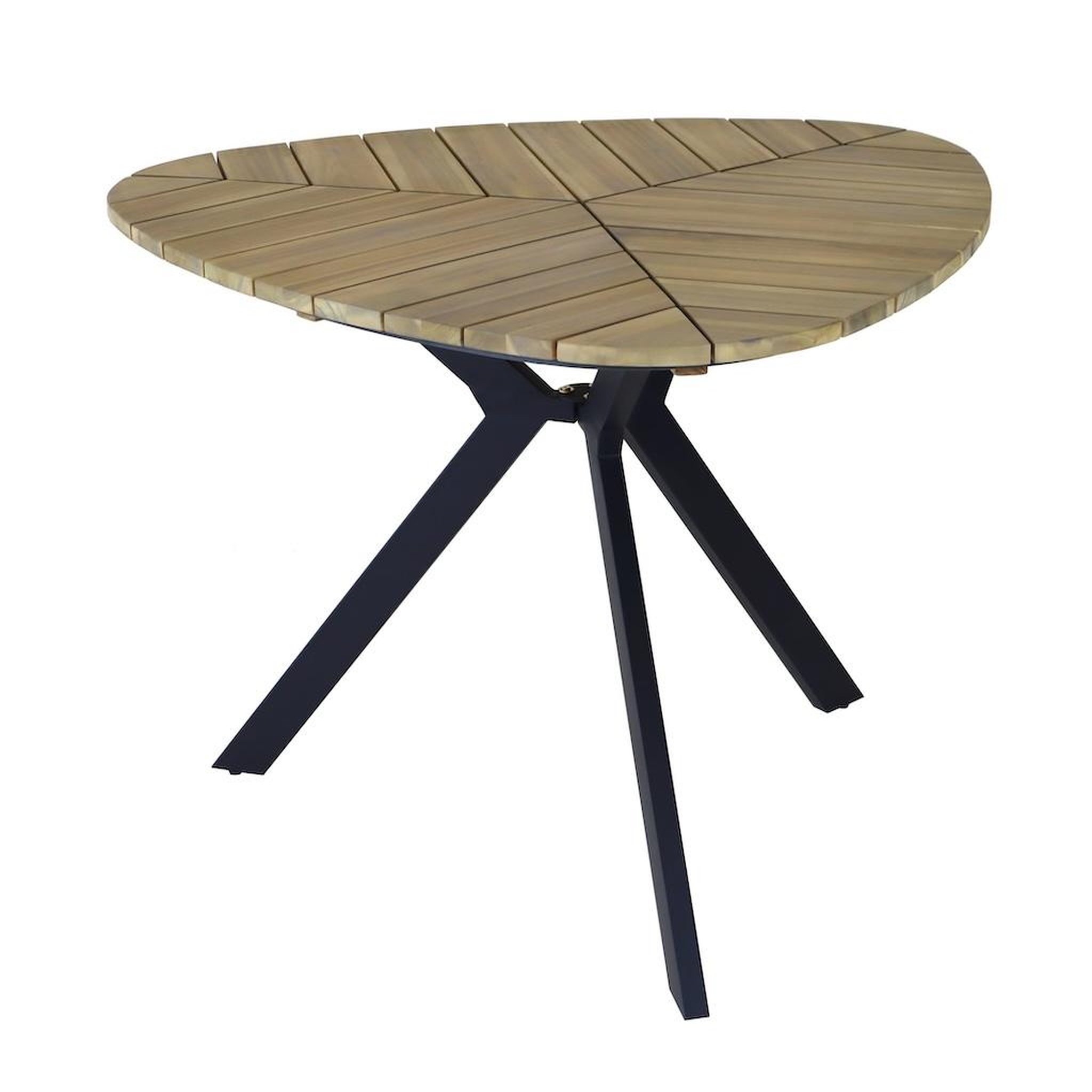 Proloisirs Table fixe - BOTANIA - Acier - Plateau triangulaire en Acacia FSC 110 x 110 cm