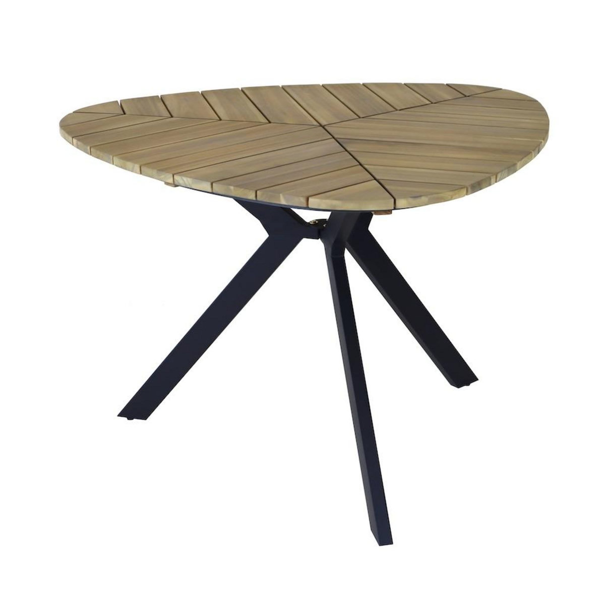Proloisirs Table fixe - BOTANIA - Acier - Plateau triangulaire en Acacia FSC 110 x 110 cm