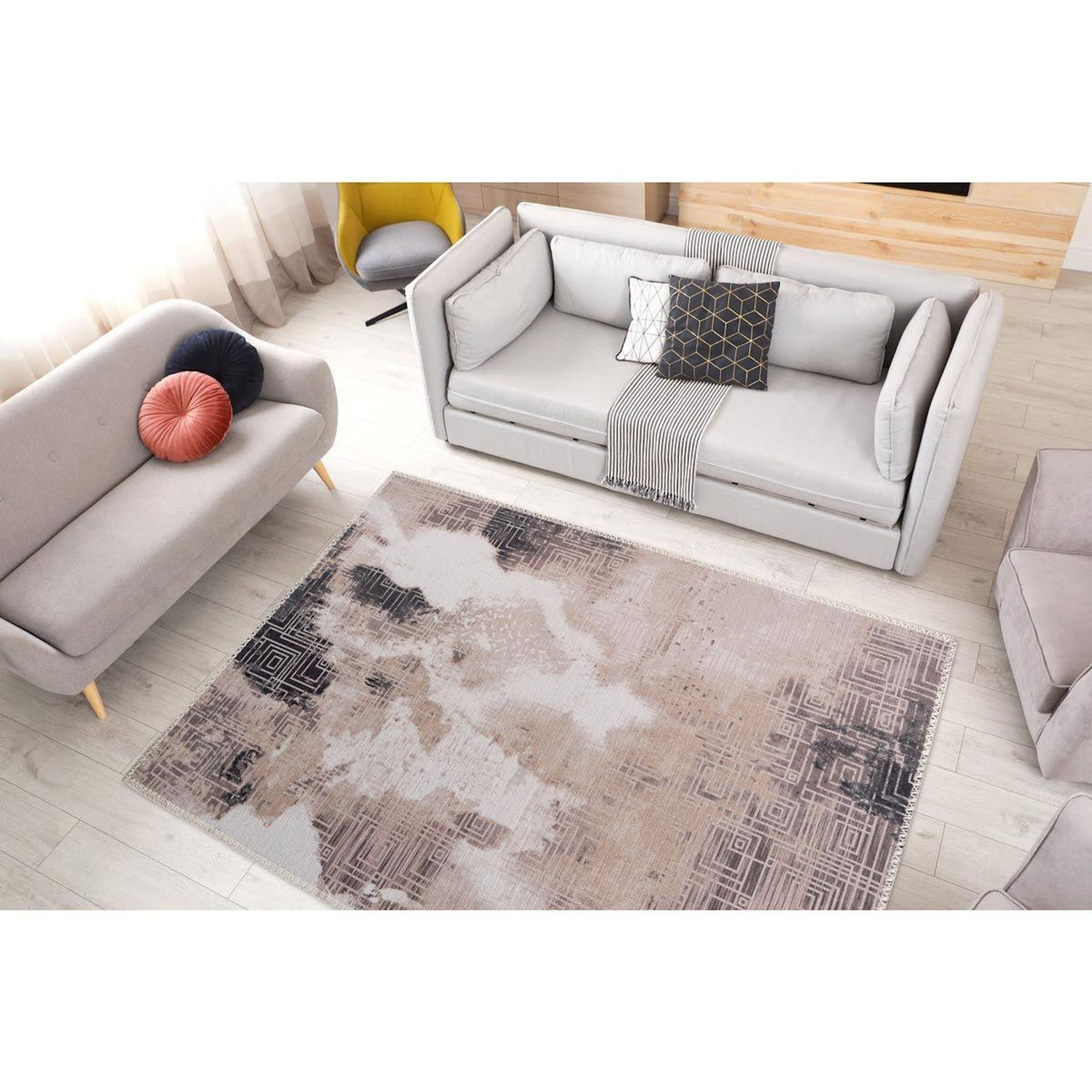 Paris Prix Tapis Tissé Imprimé Vintage  Prayer II  Crème