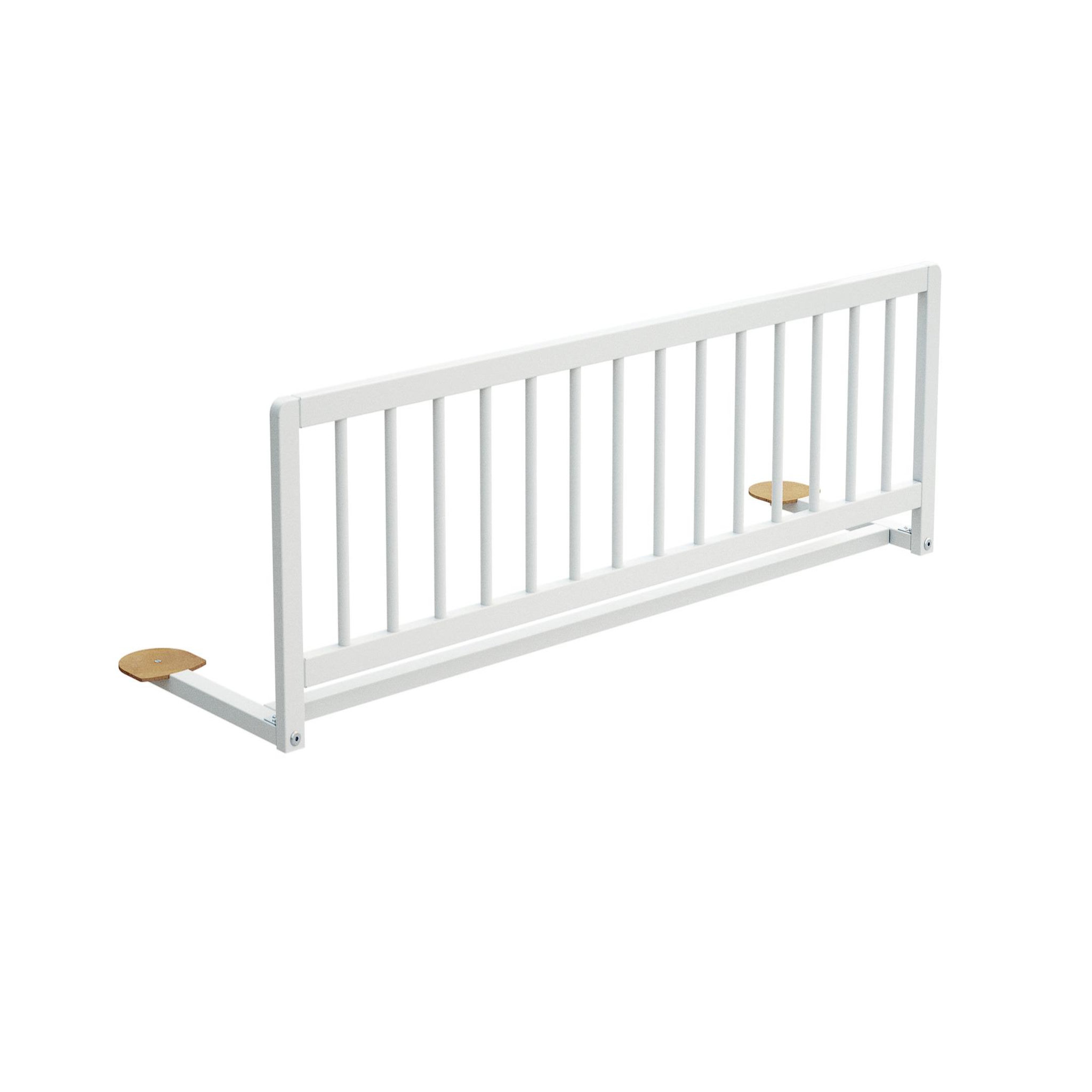 WEBABY Barrière de lit enfant en bois sido - 117 x 34,5 x 31 cm. Coloris disponibles : Blanc, Beige