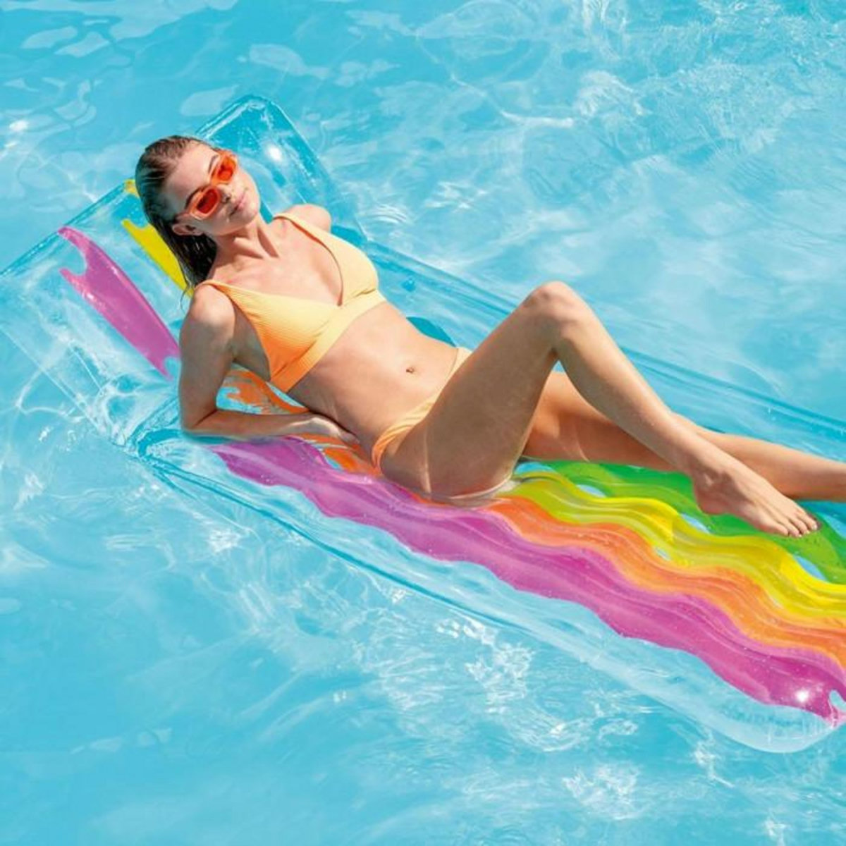 INTEX Matelas Gonflable  Arc-en-Ciel  203cm Multicolore