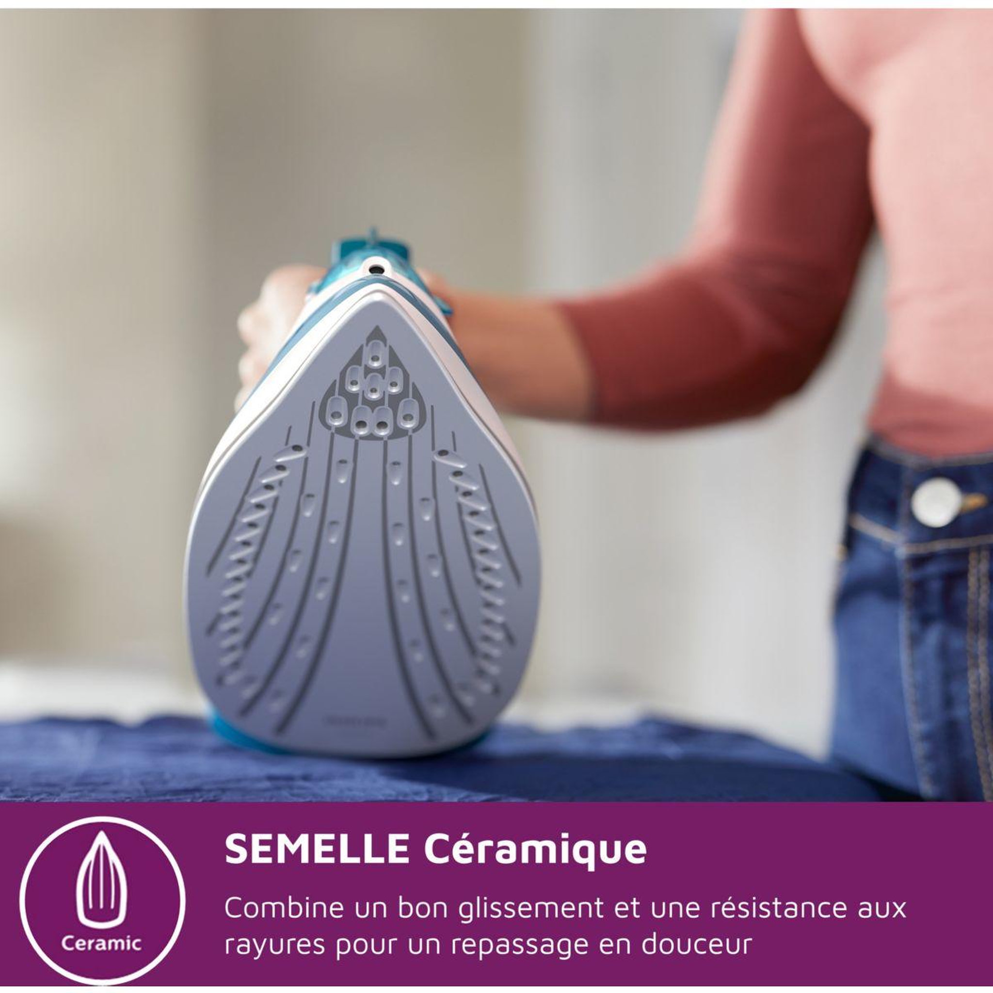 Voir la diapositive 4 : Philips Fer à repasser dst3011/20 fer à vapeur série 3000 bleu/blanc, 2000w
