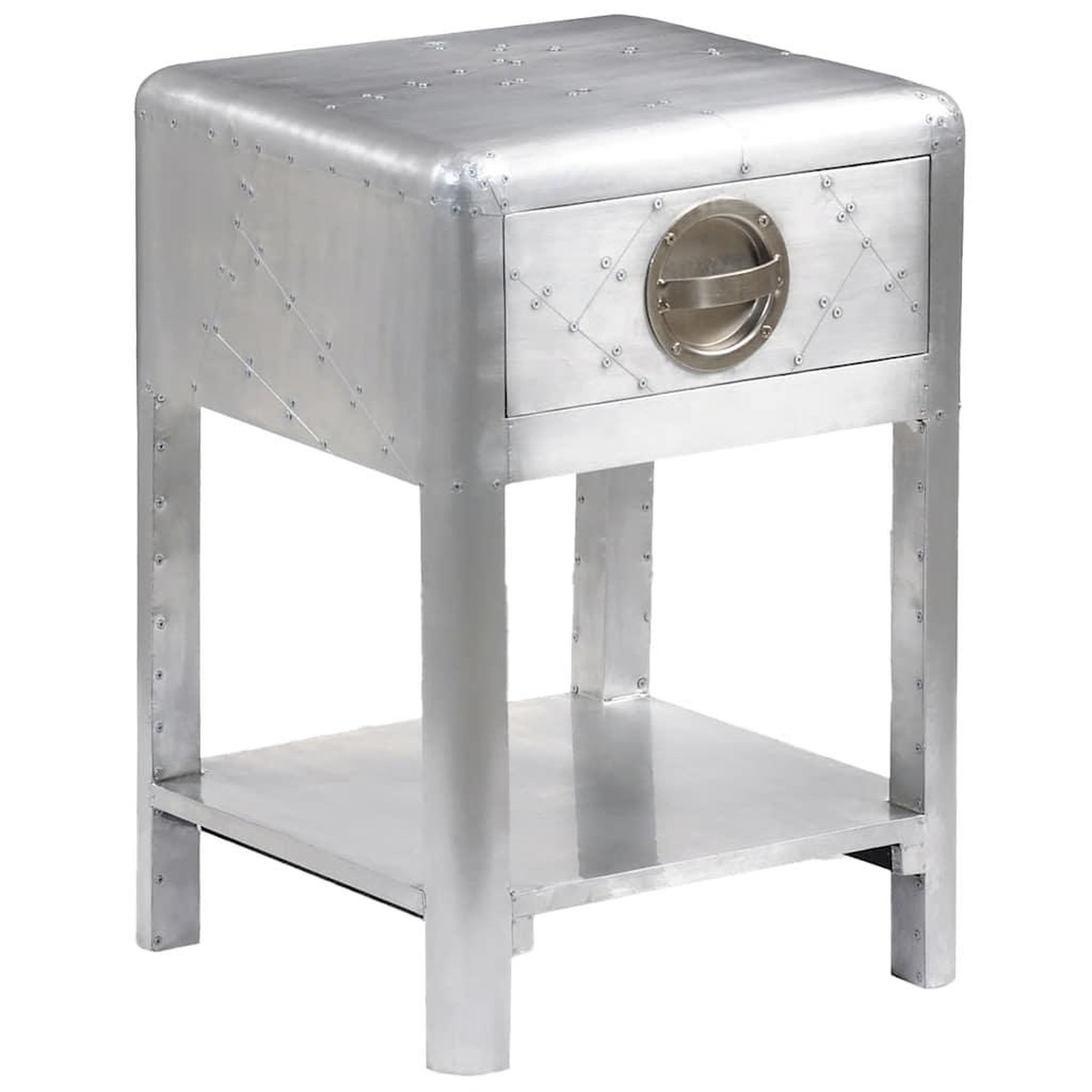 VIDAXL Table de coin avec 1 tiroir vintage style d'aviation