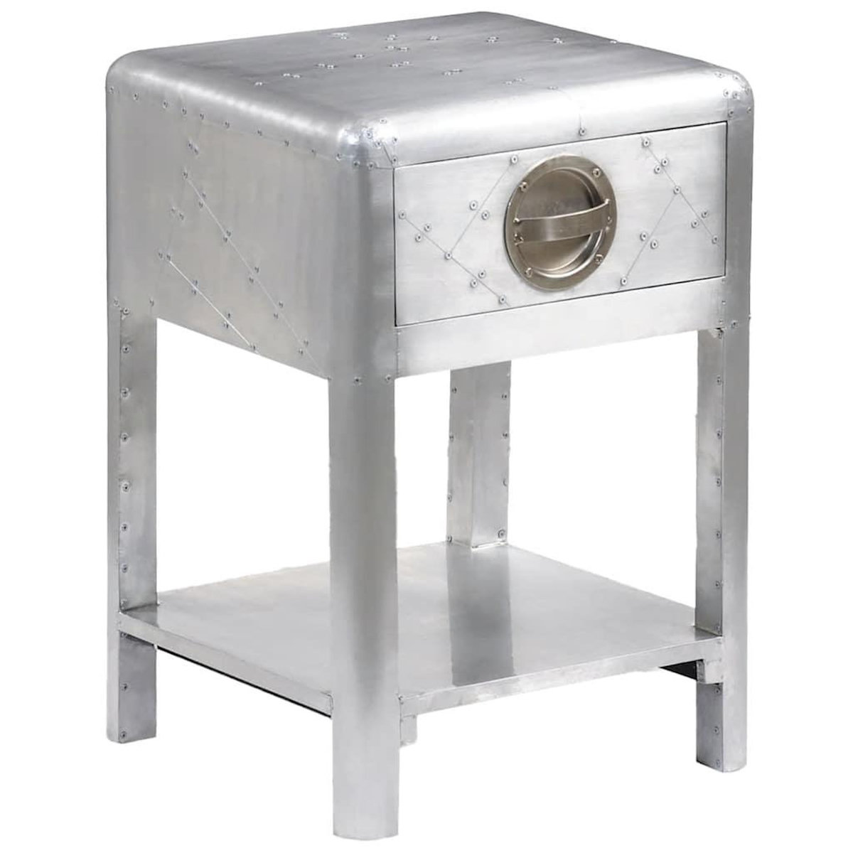 VIDAXL Table de coin avec 1 tiroir vintage Style d'aviation