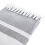Voir la diapositive 3 : ACTUEL Foutah de plage en coton 180g/m² finition frange SAND
