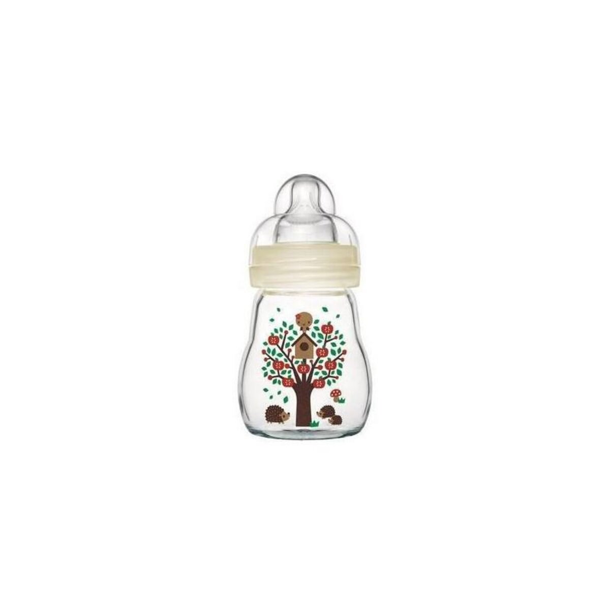 MAM MAM Biberon en verre - 170ml - 0 a 6 mois - Tetine Debit 1 - Blanc