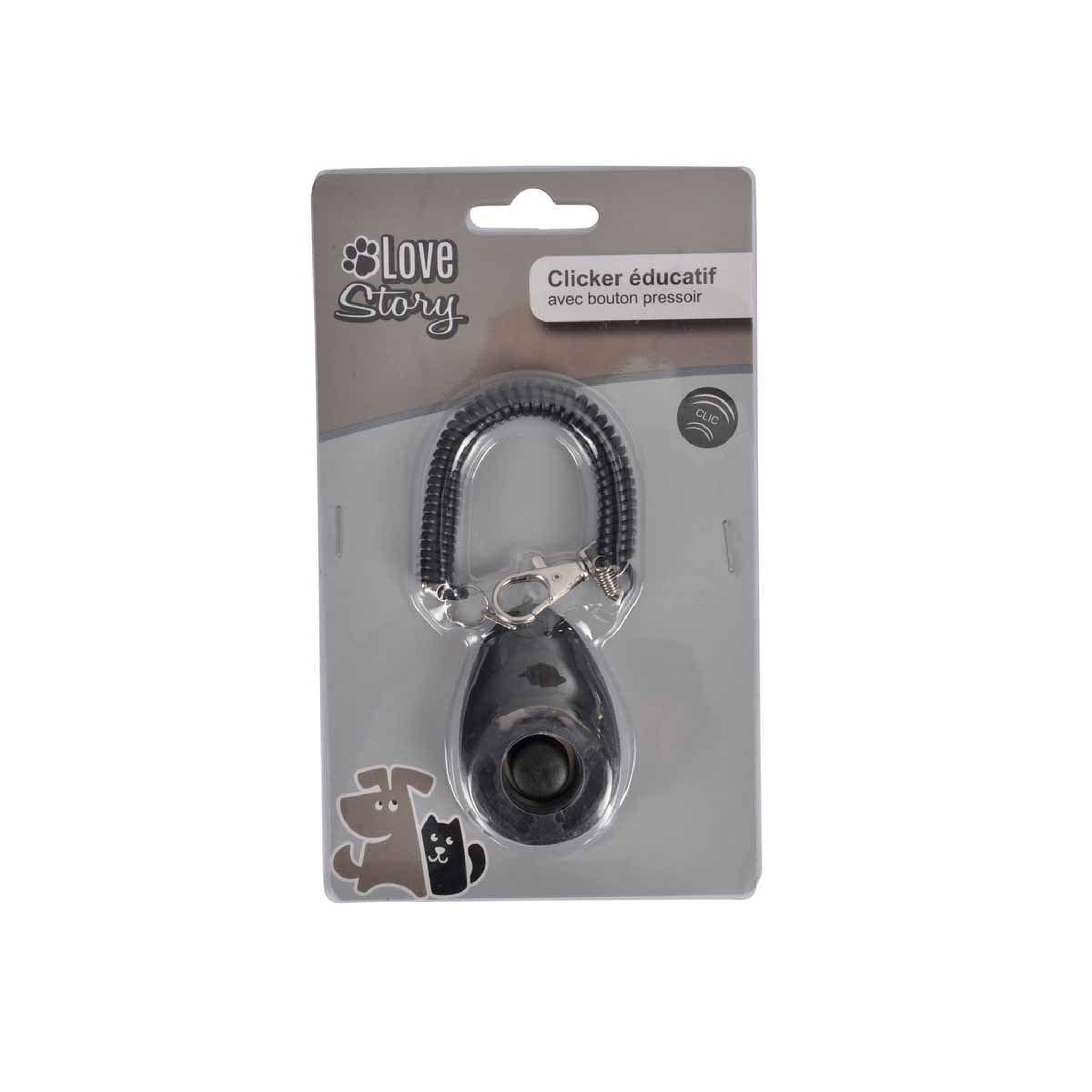Voir la diapositive 2 : HOMEA Laisse de dressage pour chien  clicker  11cm noir