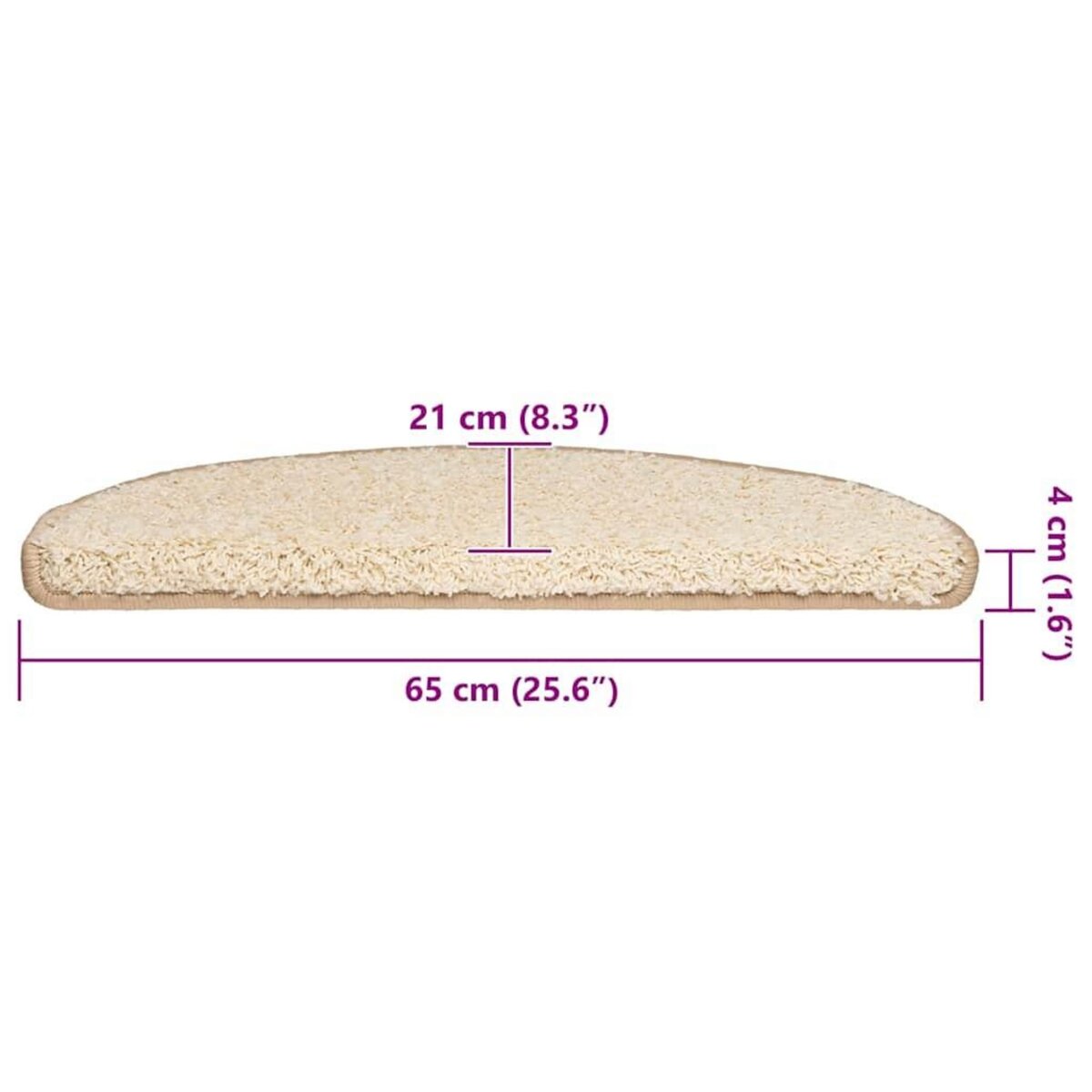 VIDAXL Tapis d'escalier 30 pcs creme 65x21x4 cm