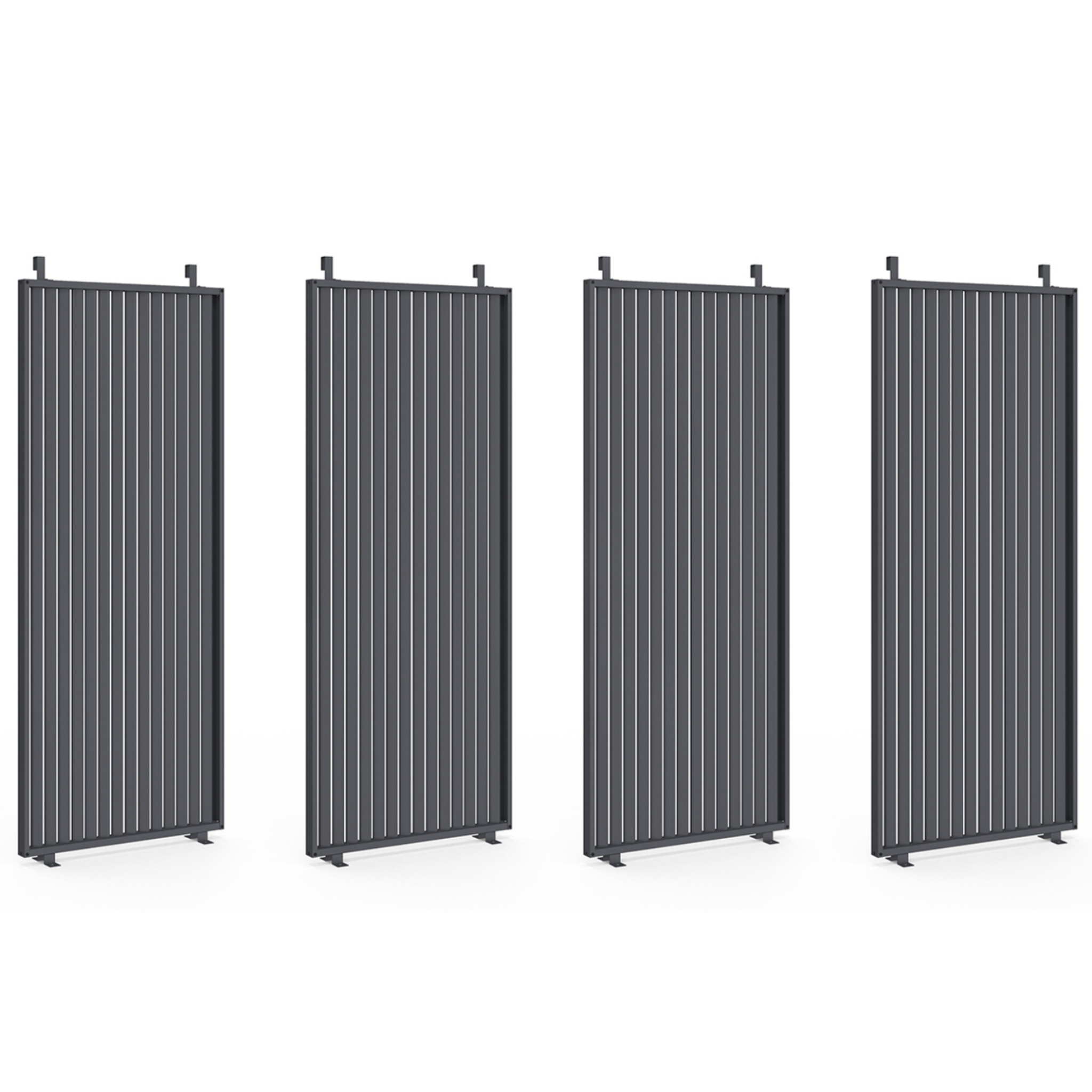 Voir la diapositive 5 : ID MARKET Pergola édition collector persiennes verticales toit rétractable 3x4 m 4 pans modulables gris anthracite