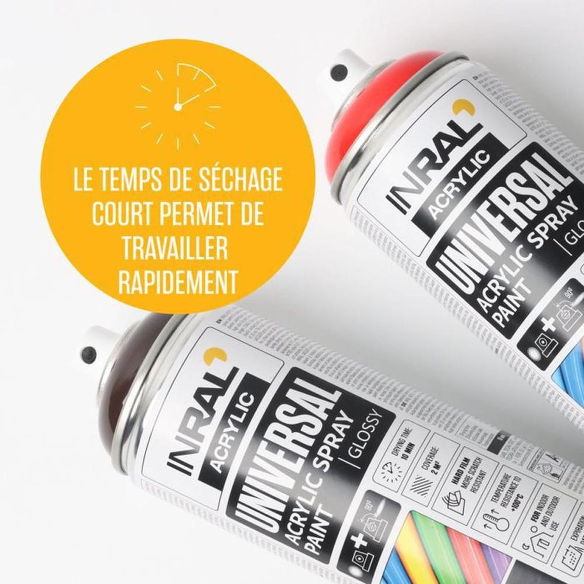 Voir la diapositive 6 : Peinture en aérosol acrylique universelle RAL 5010 bleu gentiane brillant, 400 ml