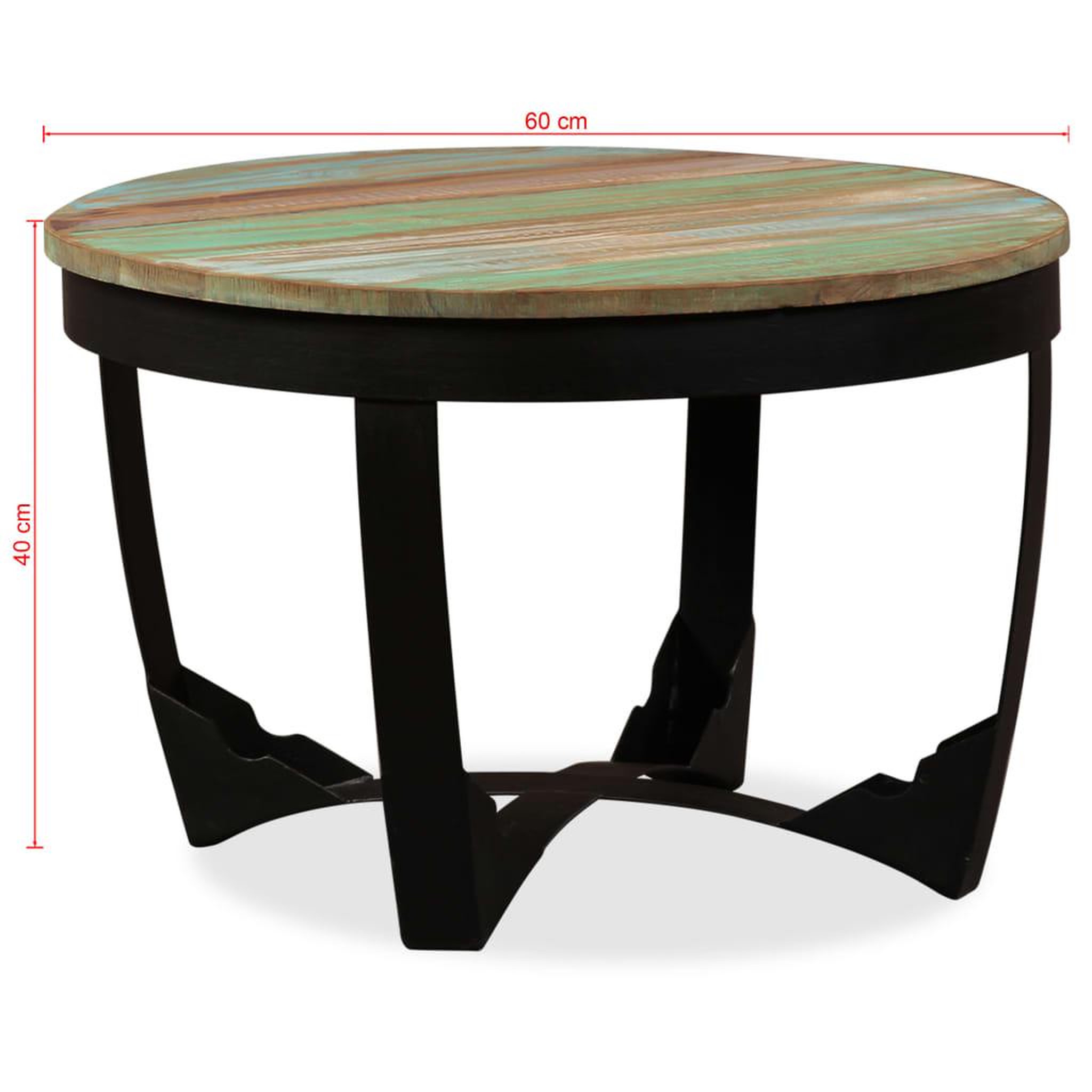 Voir la diapositive 6 : VIDAXL Table basse bois de recuperation massif 60x40 cm
