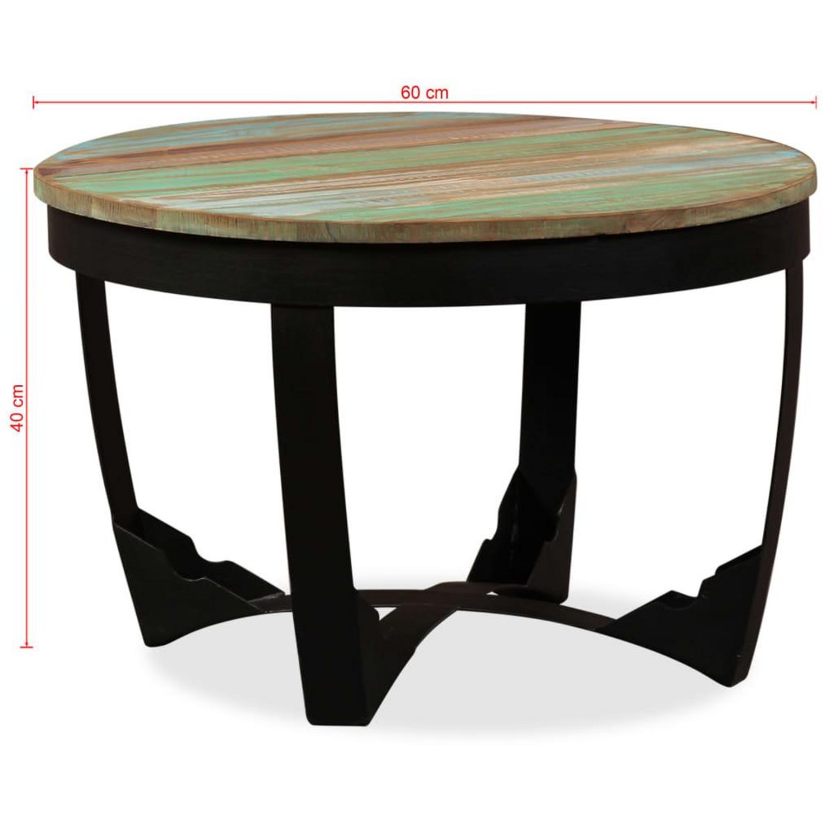 VIDAXL Table basse bois de recuperation massif 60x40 cm