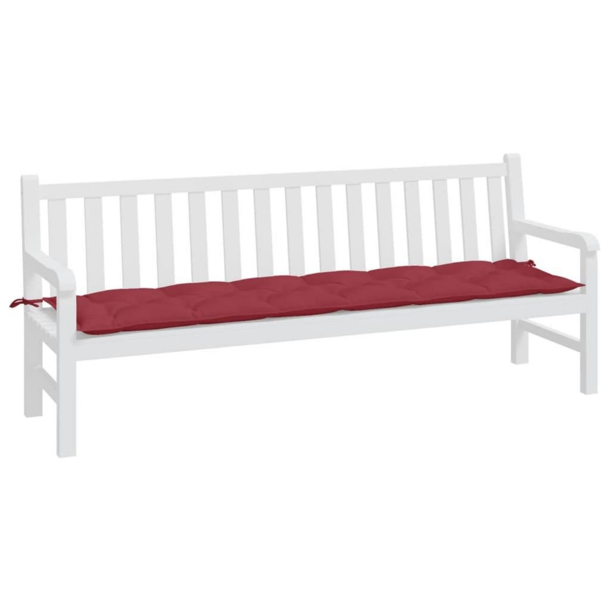 VIDAXL Coussin de banc de jardin rouge bordeaux 200x50x7 cm