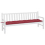 Voir la diapositive 3 : VIDAXL Coussin de banc de jardin rouge bordeaux 200x50x7 cm