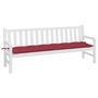 Voir la diapositive 3 : VIDAXL Coussin de banc de jardin rouge bordeaux 200x50x7 cm