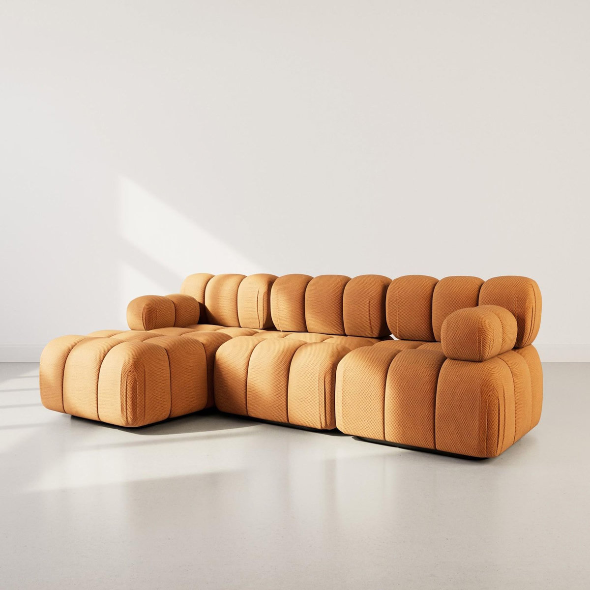 LISA DESIGN Ruby - canapé modulable d'angle gauche 4 places en velours texturé