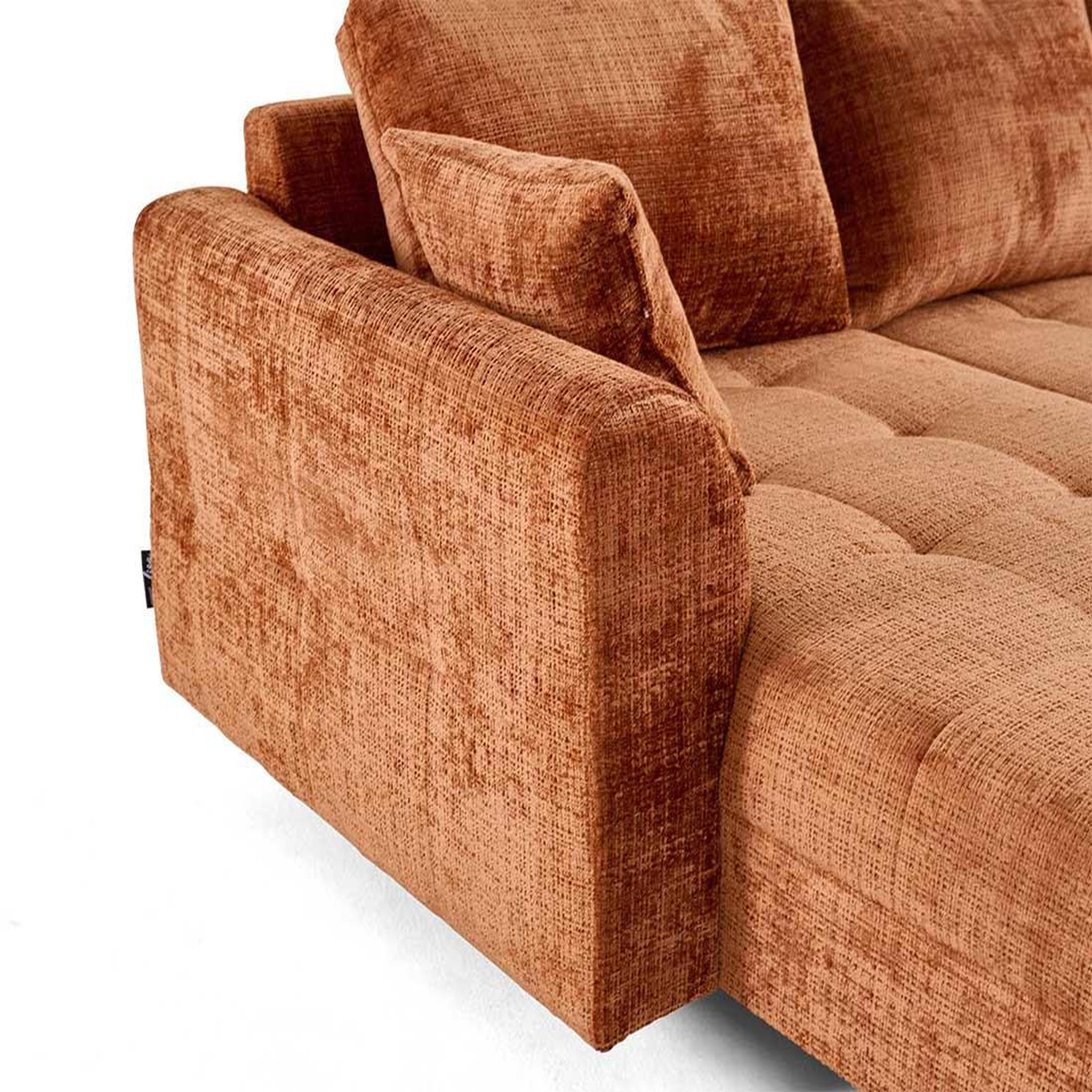 Voir la diapositive 6 : BEST MOBILIER Rune - canapé panoramique d'angle droit 7 places en velours texturé