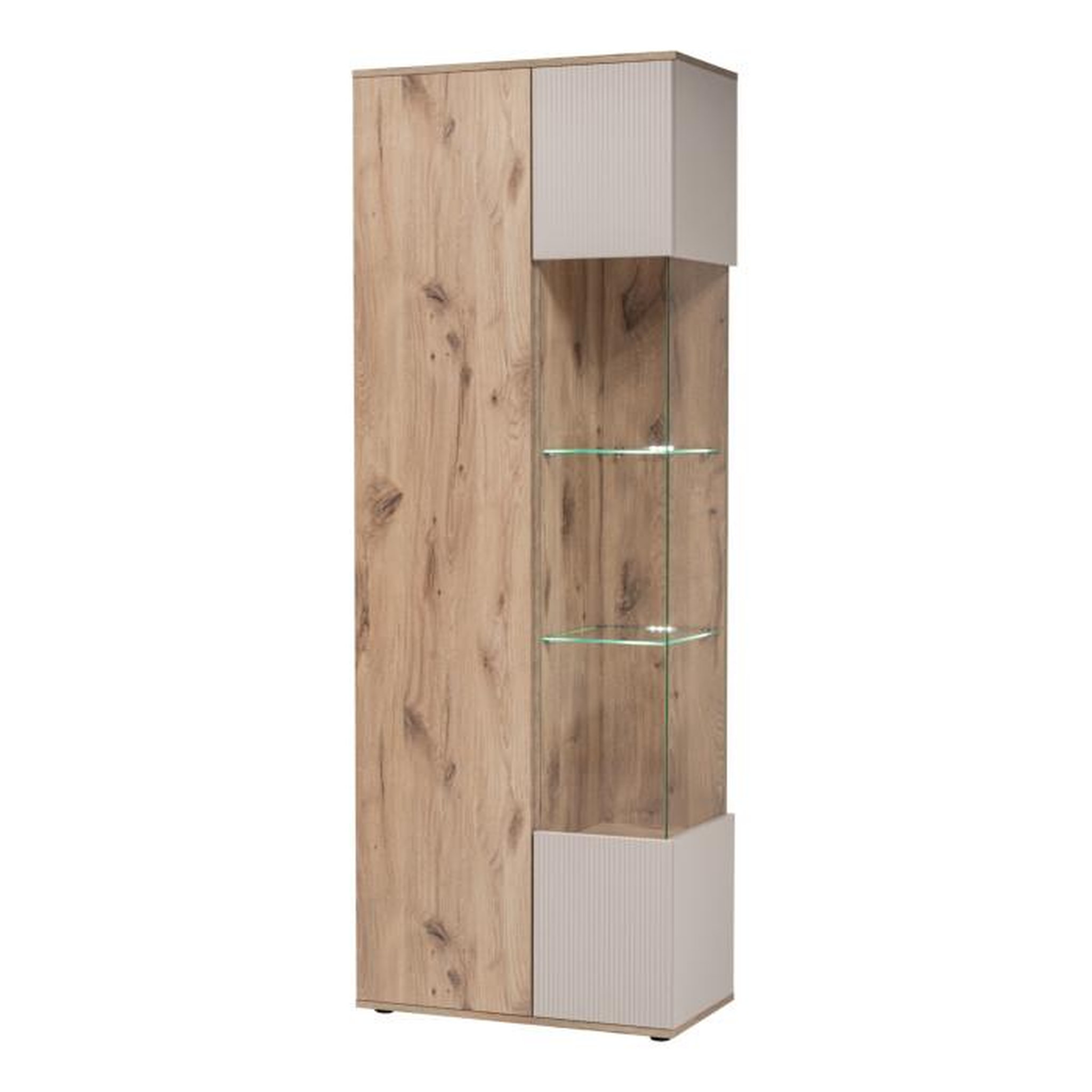 Paris Prix Meuble de Rangement Haut Rainuré  Catalina  197cm Naturel