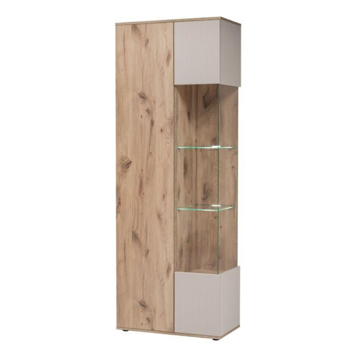 Paris Prix Meuble de Rangement Haut Rainuré  Catalina  197cm Naturel