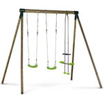 Habitat et Jardin Portique bois  Lana  - Avec 2 balançoires et 1 vis-à-vis.