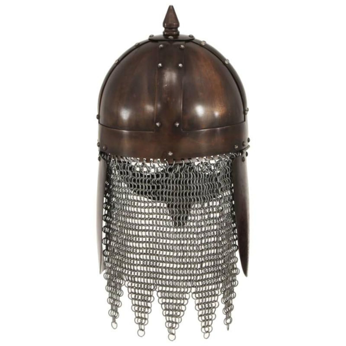 VIDAXL Casque de guerrier viking antique pour GN Cuivre Acier