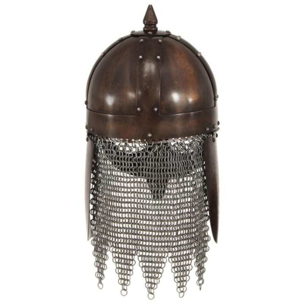 VIDAXL Casque de guerrier viking antique pour GN Cuivre Acier