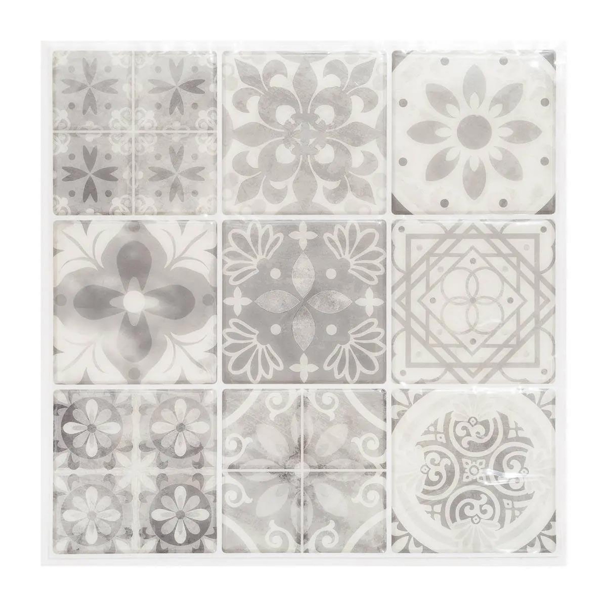 Stick'n Look Lot de 2 Stickers Carrelage  Yto  25x25cm Gris
