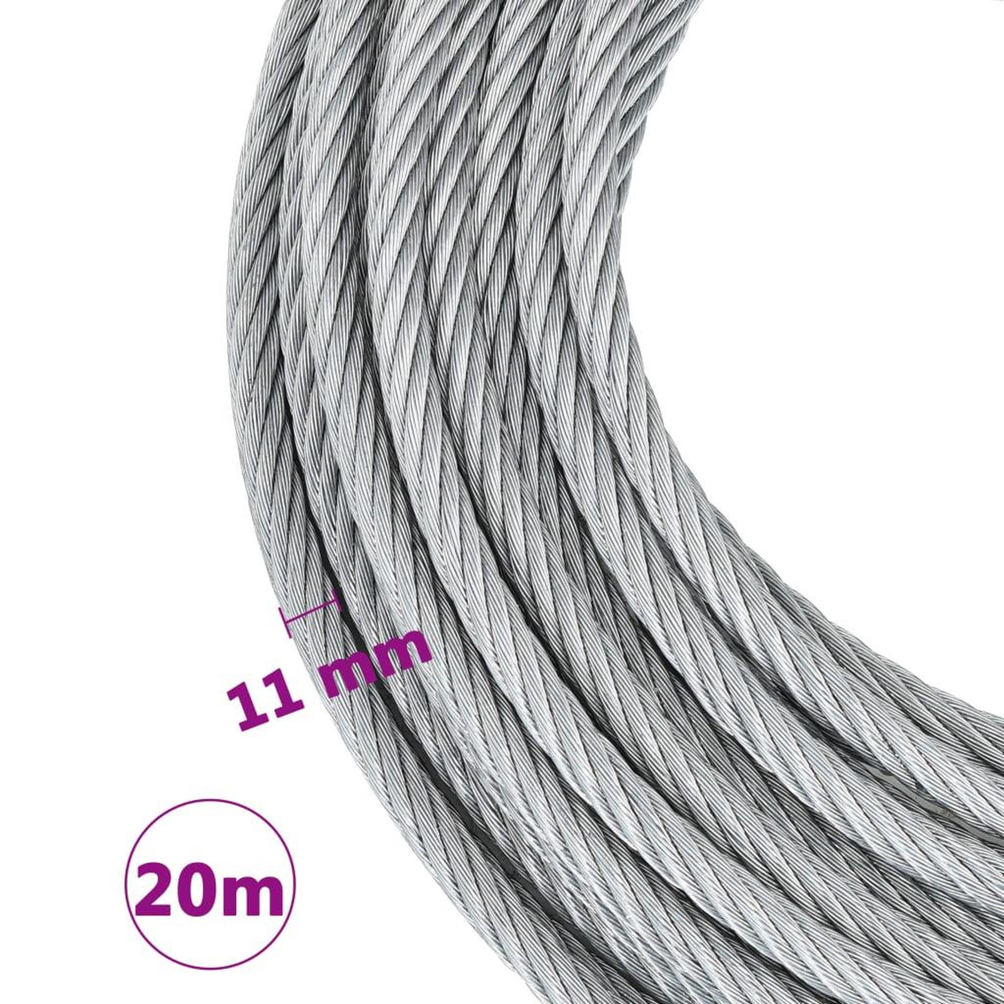Voir la diapositive 5 : VIDAXL Cable metallique 1600 kg 20 m
