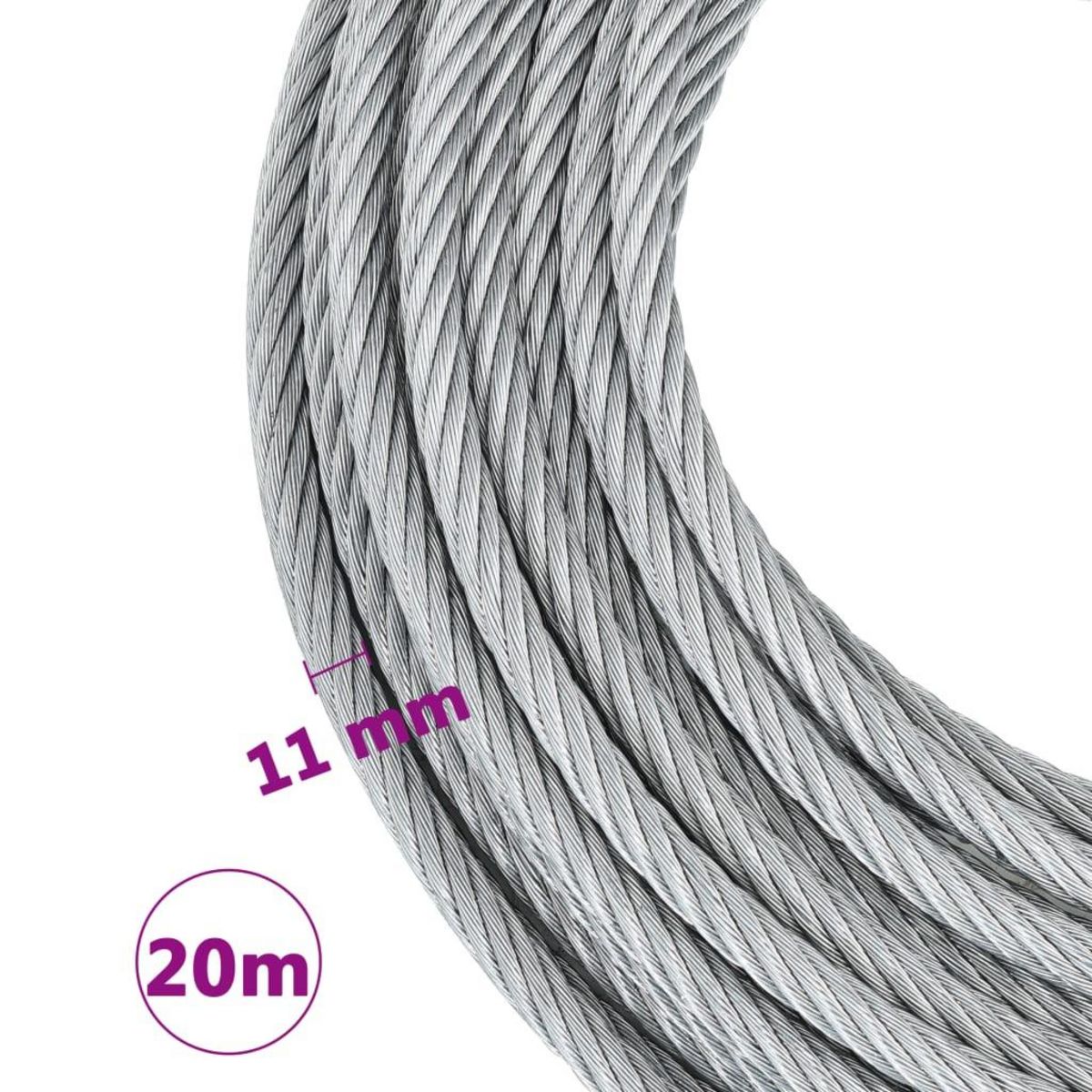 VIDAXL Cable metallique 1600 kg 20 m