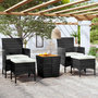 Voir la diapositive 1 : VIDAXL Ensemble de bistro de jardin 5pcs Resine tressee et acacia Noir