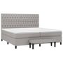Voir la diapositive 3 : VIDAXL Sommier a lattes de lit avec matelas Gris clair 200x200cm Tissu