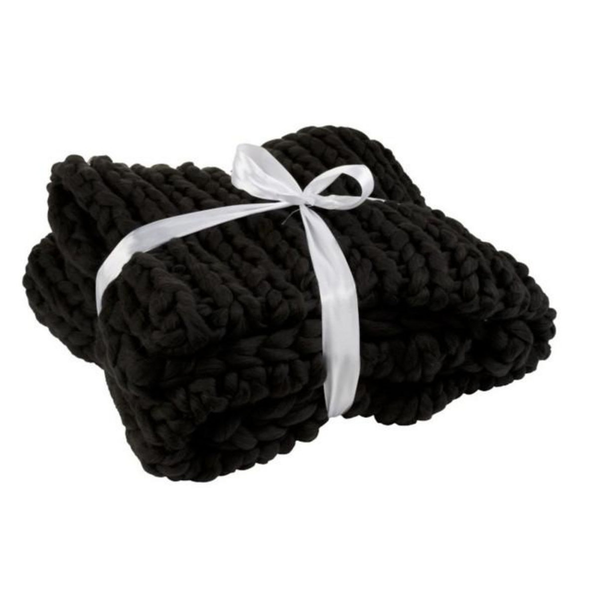 Paris Prix Plaid Déco Maille  Tricoté  127x152cm Noir