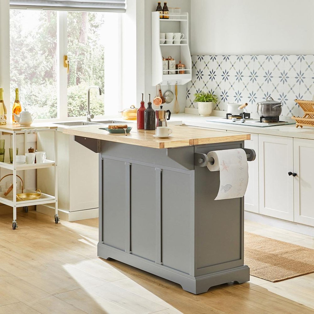 SOBUY SoBuy - Îlot De Cuisine à deux tiroirs - Classique - FKW71