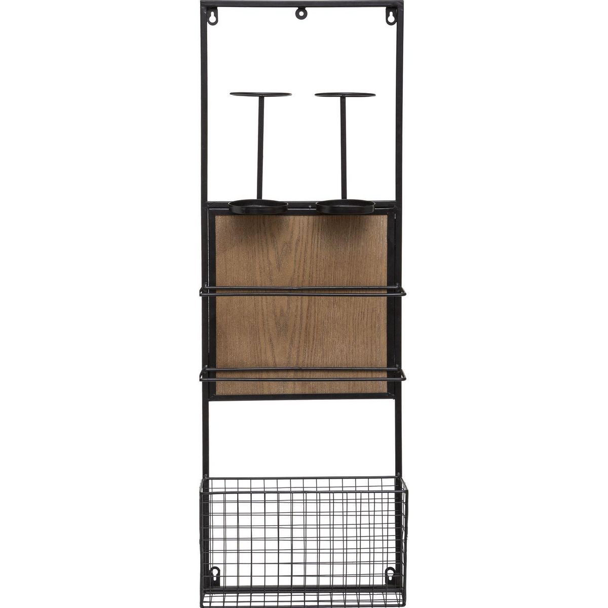 ATMOSPHERA Etagère murale porte bouteille industriel Bakos - Noir