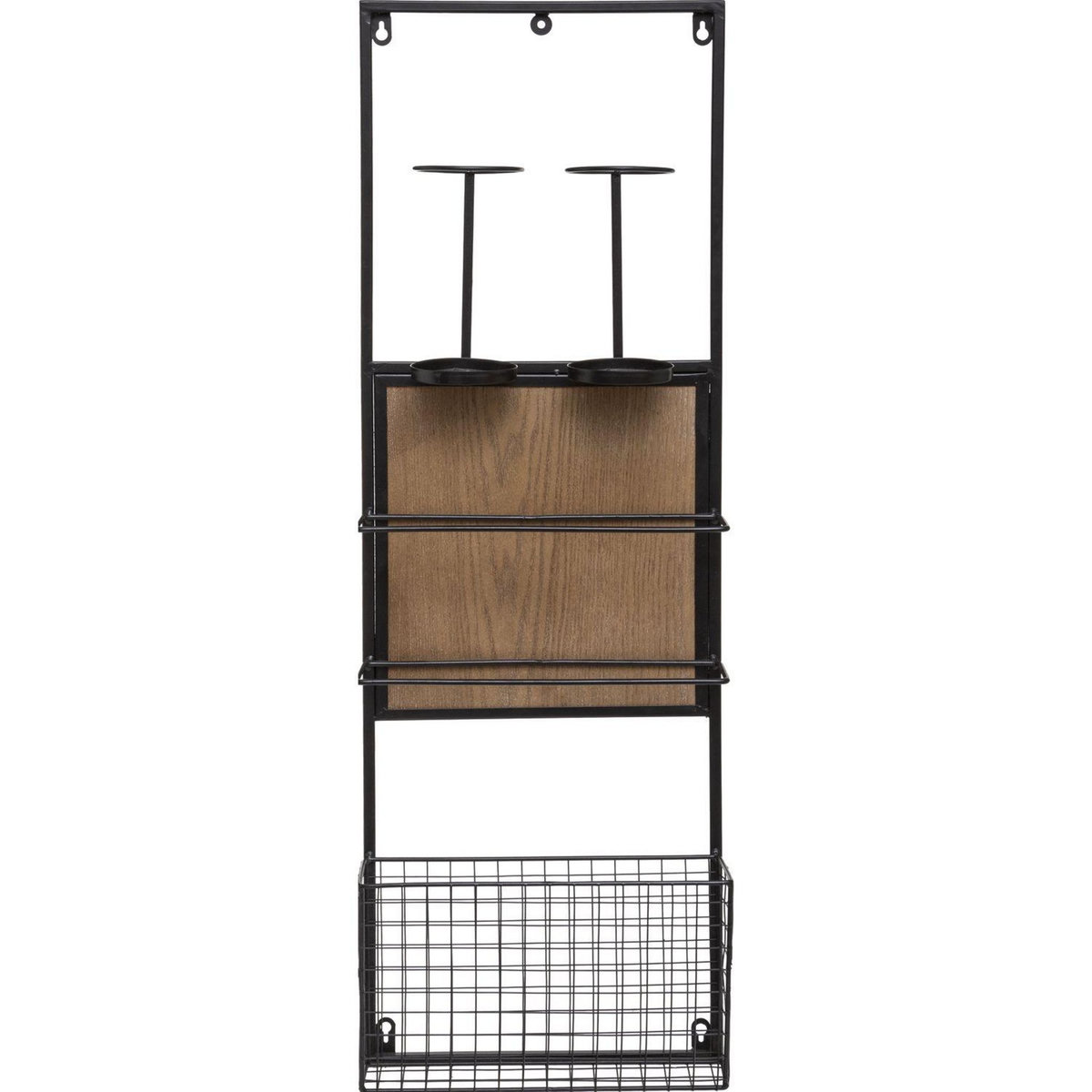 ATMOSPHERA Etagère murale porte bouteille industriel Bakos - Noir