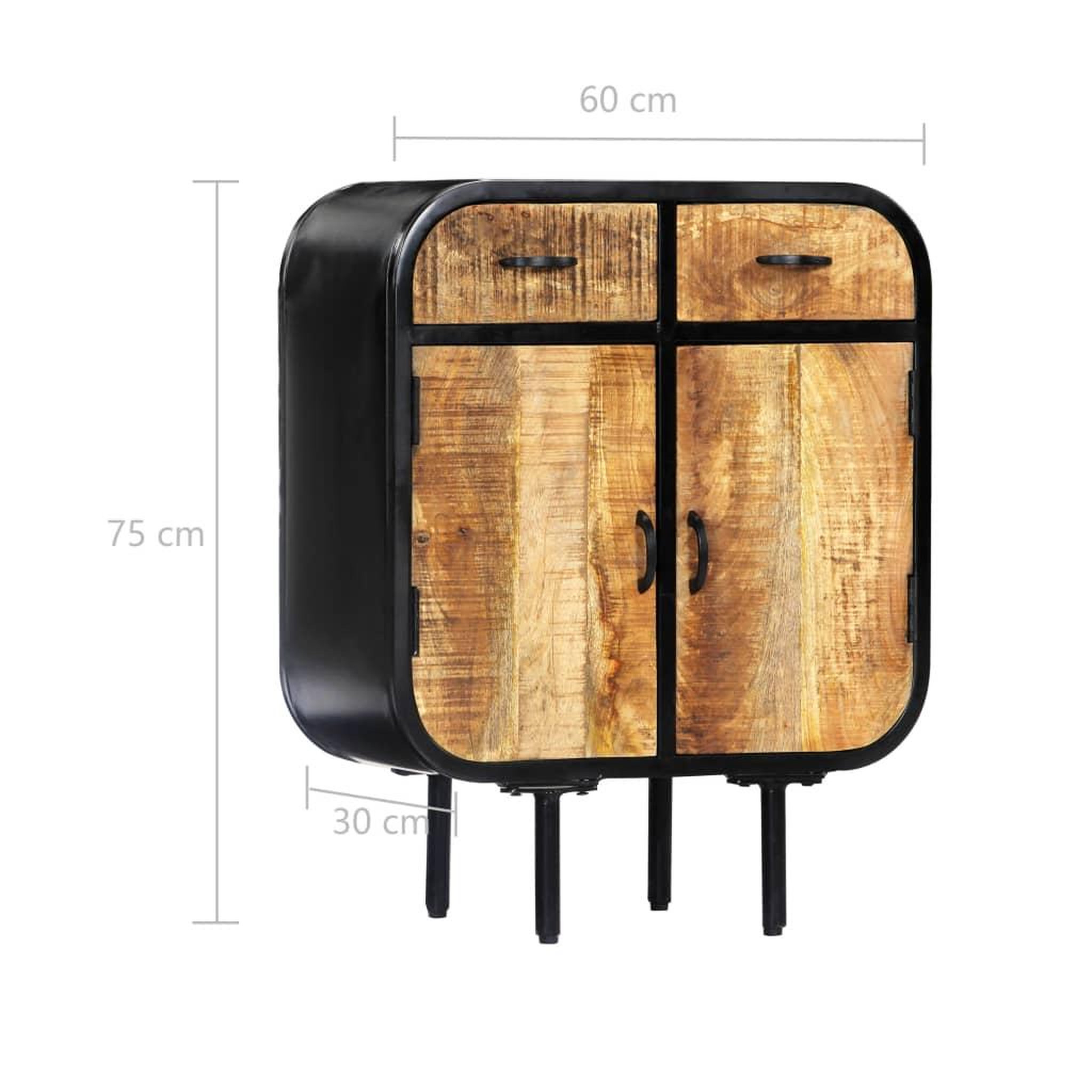 Voir la diapositive 6 : VIDAXL Buffet 60x30x75 cm Bois de manguier massif et fer